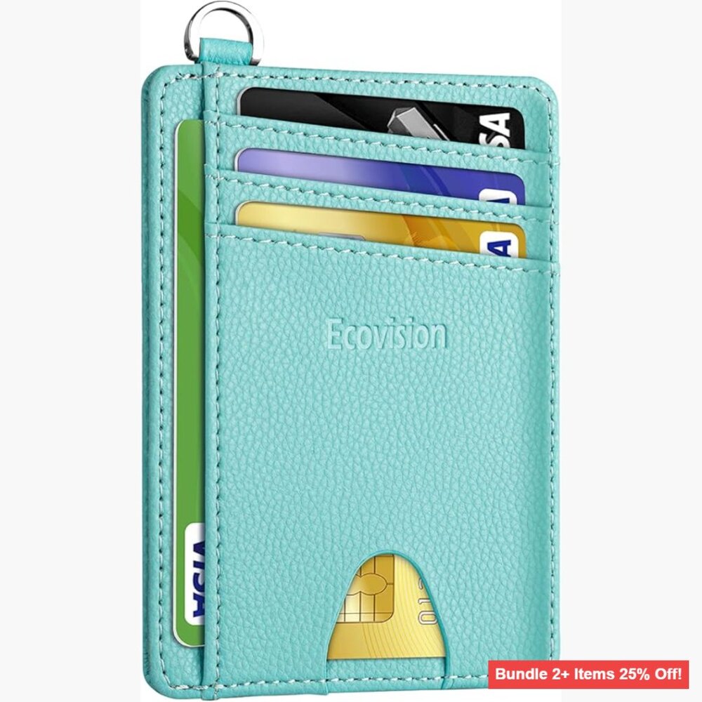 Slim RFID Blocking Front Pocket Wallet with Detachable D-Shackle